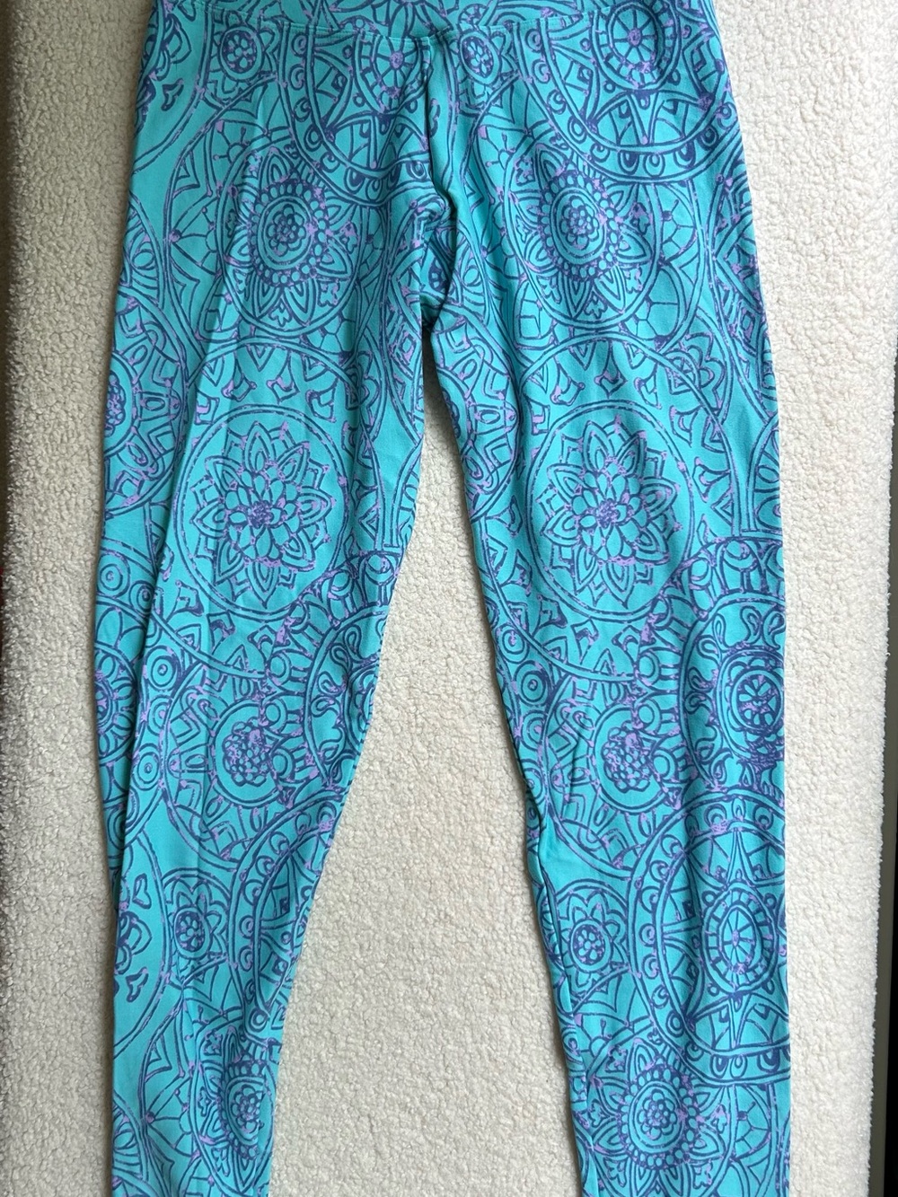 Liquido Teal and Purple Mandala Print Leggings